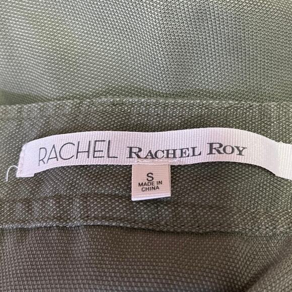Rachel Roy Olive Green Utility Pocket Tie Waist Cargo Wrap Mini Pencil Skirt S - Picture 4 of 5